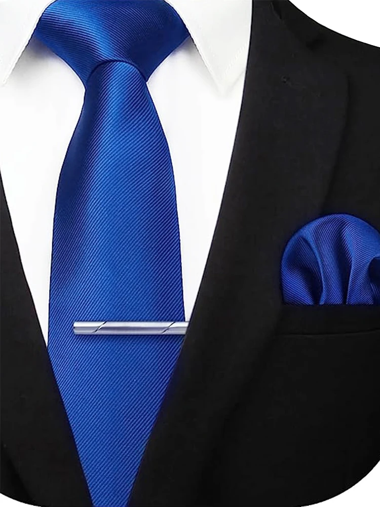 JEMYGINS Solide Grün Blau Männer Mode Krawatte Taschentuch Krawatte Clip für Smoking Zubehör Klassische Seide Luxus Krawatte für Mann Geschenk – Detail 5