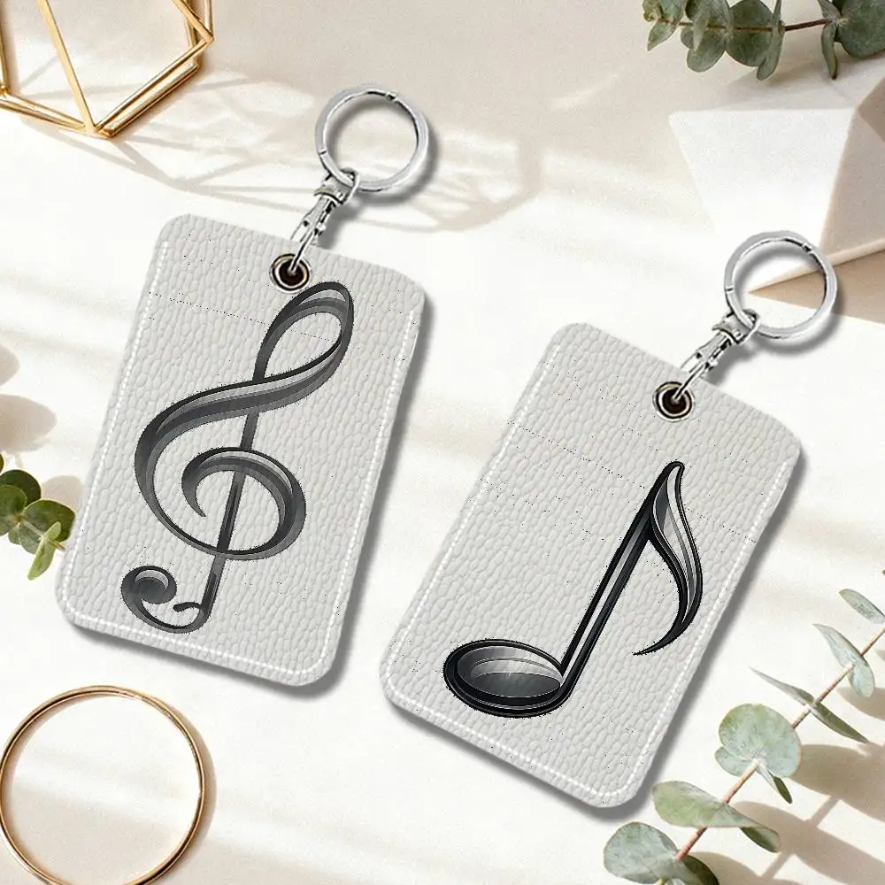 Korean Ins Personality Sweet Cool Grey Art Big Note Card Holder Keychain Key Ring Access Protective Case For Security Gift