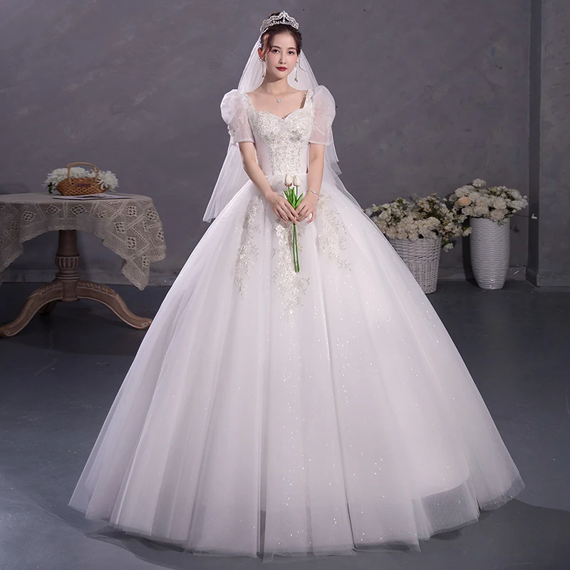 Customized luxury wedding dress bridal embroidery ball gowns princess plus size wedding dresses vestido de novia
