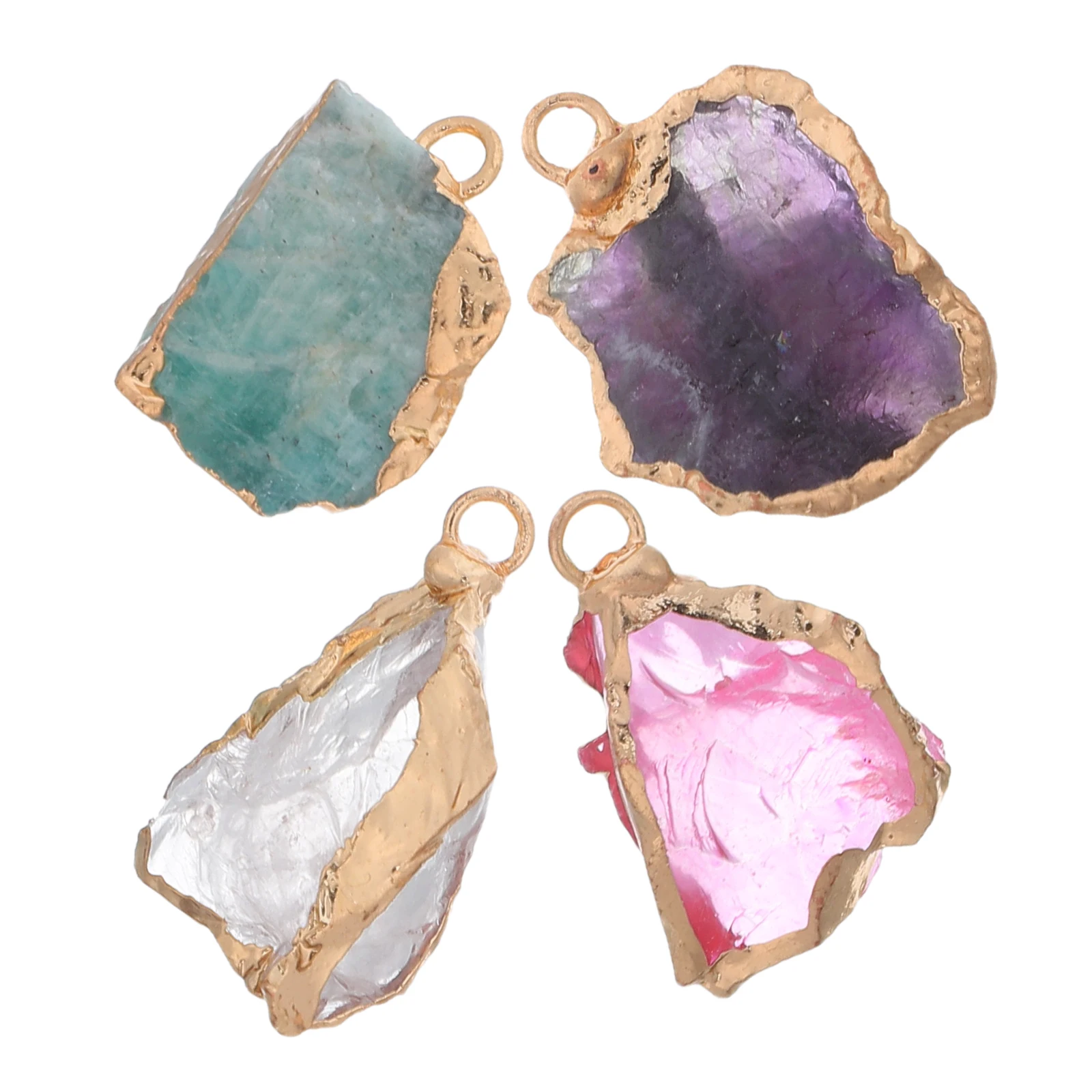 

4pcs Pendant 12-25mm Natural Stone Necklace Gemstone Charms For Necklace Supplies Earrings DIY Supplies Smooth Finish