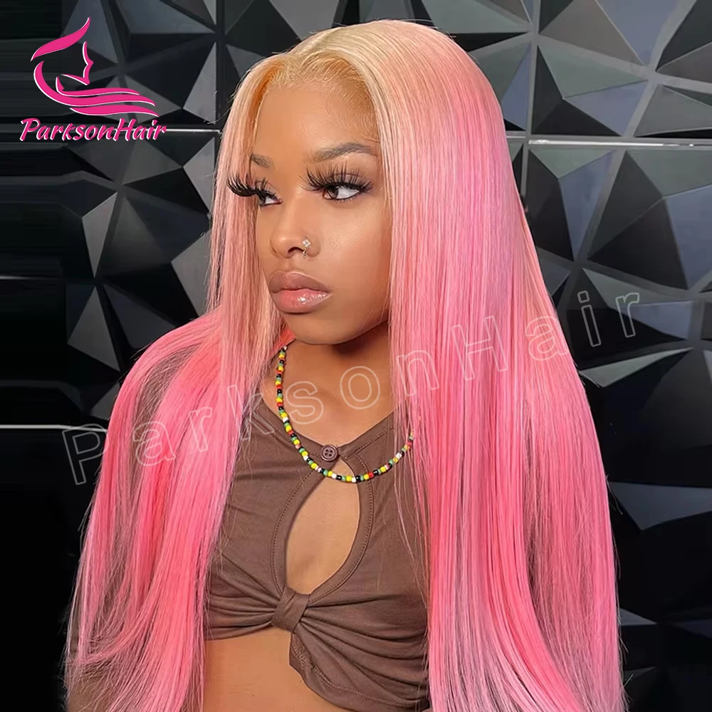 Wear Go Glueless Wig Pink 13x6 HD Transparent Lace Front Straight Wigs For Women 613 Colored 13x4 Lace Front Human Hair Wigs 250