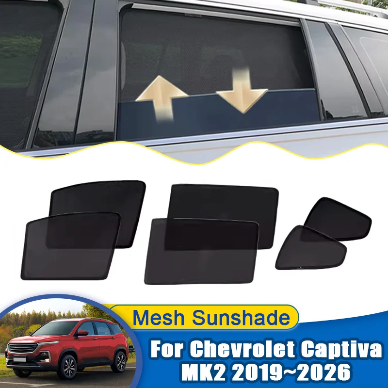 

Sunshades For Chevrolet Captiva CN202S 2019~2026 Car Mesh Window Sun Visors Magnetic Shading Privacy Curtains Auto Accessories