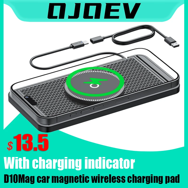 

D10Mag car magnetic wireless charger non-slip mat is suitable for Apple 12-17 series magnetic mobile phones