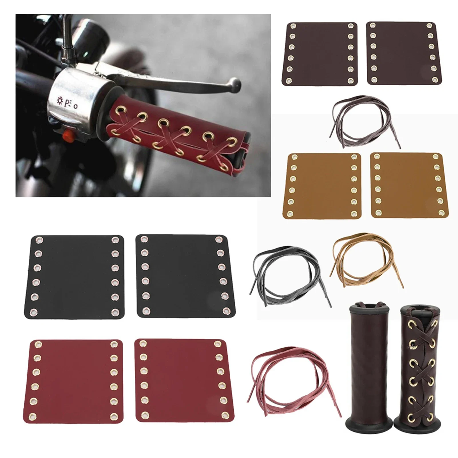 Motorcycle Leather Handlebar Hand Grip Covers Motorcycle Modification Accessories Motorcycle Handlebar Grip Covers