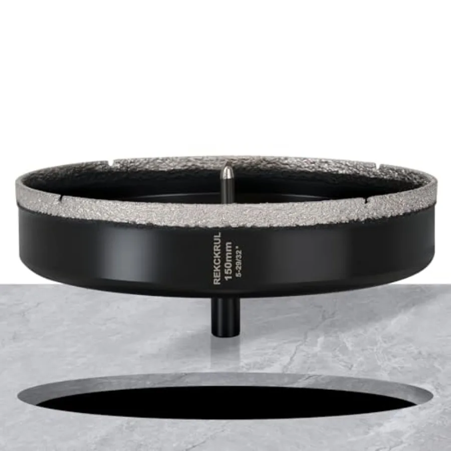 

ch Diamond Hole Saw with Pilot Drill Bit Premium Tile Hole Saws for Porcela Ceramic Granite Marble Glass/8" Cuttg Depth Serrate