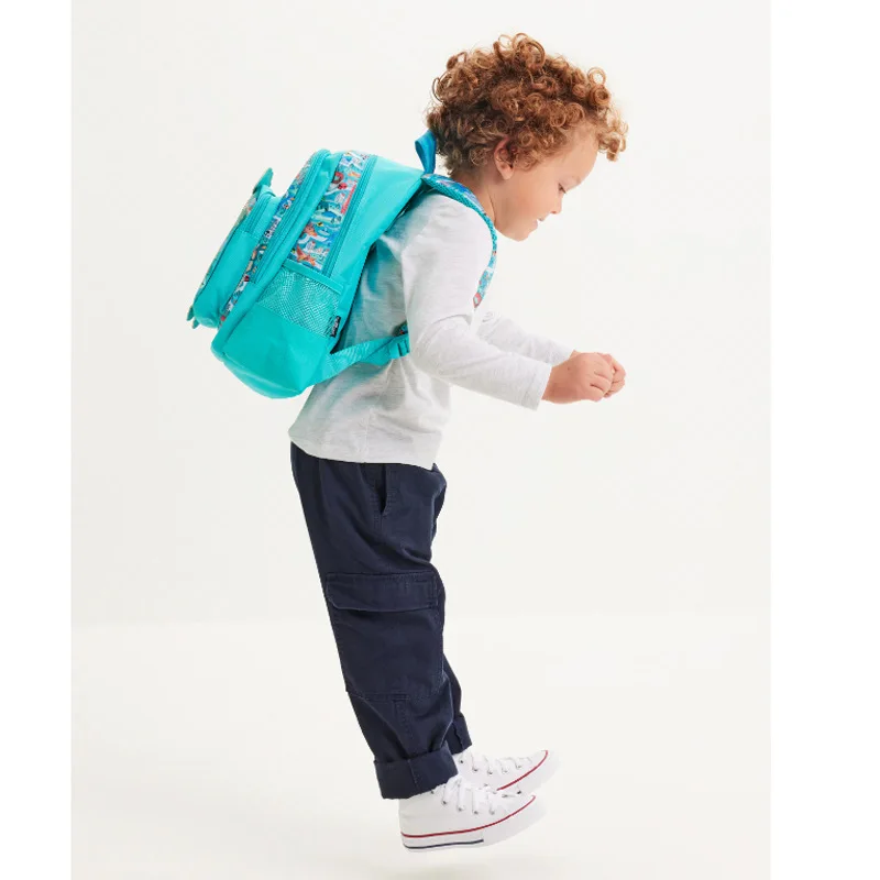 حقيبة مدرسية أسترالية للطلاب Green City Dinosaur حقيبة ظهر ترفيهية خارجية متوسطة الكتف مضيئة وخفيفة للغاية