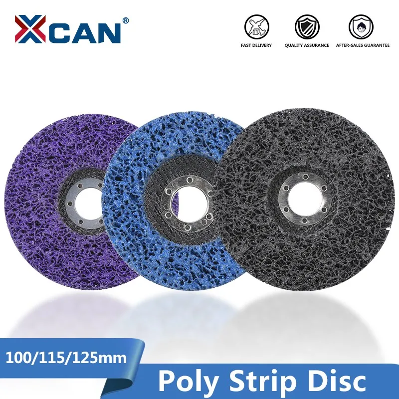 XCAN Polishing Disc 115 125mm Poly Strip Disc Abrasive Wheel Paint Rust Remover Clean Grinding Wheel for Angle Grinder