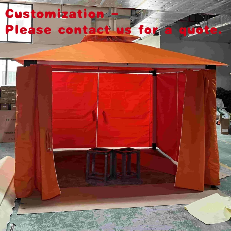 custom.Haideng New Waterproof Fabric Tent Set with Aluminum Frame and Polyester Sail Gazebo Roof Cover Patio Out