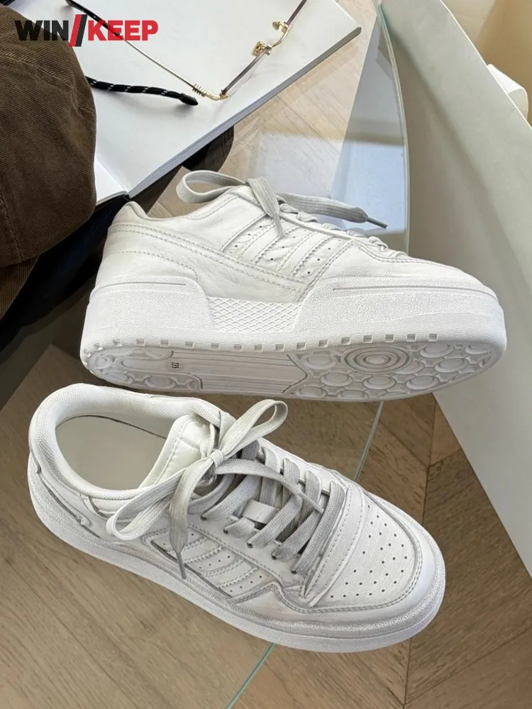 New Outdoor Women Ventilate Lace Up Thick Platform Running Comfortable Joggers Sport Trainers Sneakers Shoes Female Skateboard