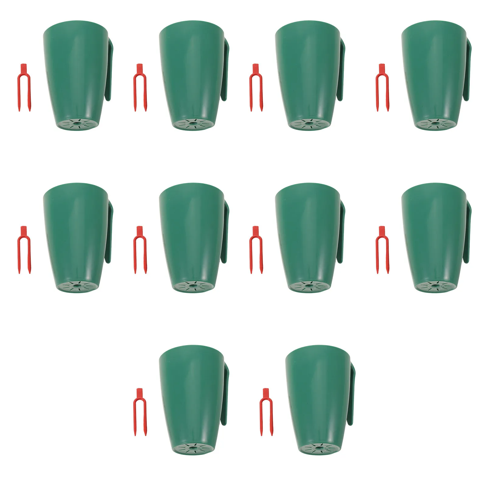 10Pcs Strawberry Propagation Cups Breathable Nursery Pots Runner Fixing Forks Garden Plant Cloning Accessory Balcony Seedling