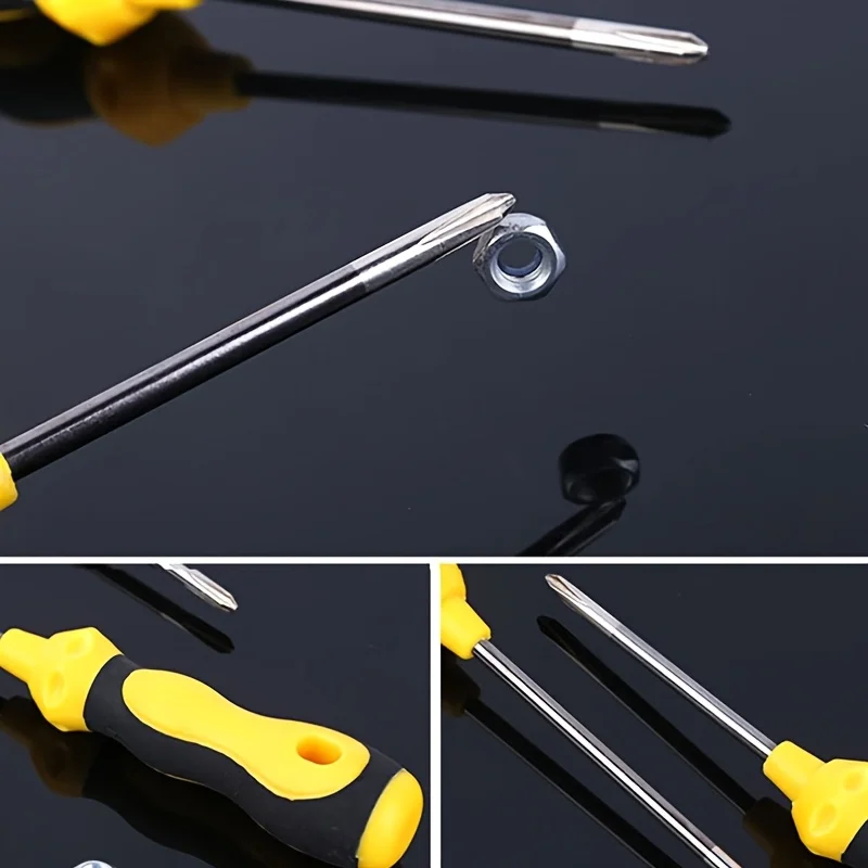 Schraubendreher-Set mit magnetischer Spitze, Kreuzschlitz und flach, professioneller Kissengriff | Handwerkzeug-Set – Detail 4