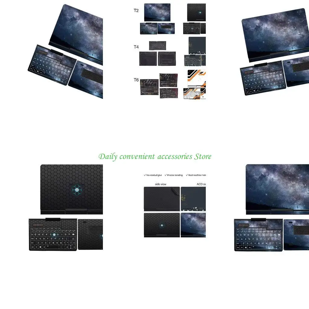 

97QB 8-дюймовый мини-ноутбук, защитная наклейка для всего тела, чехол для кармана, 3 модели, набор наклеек с точным вырезом