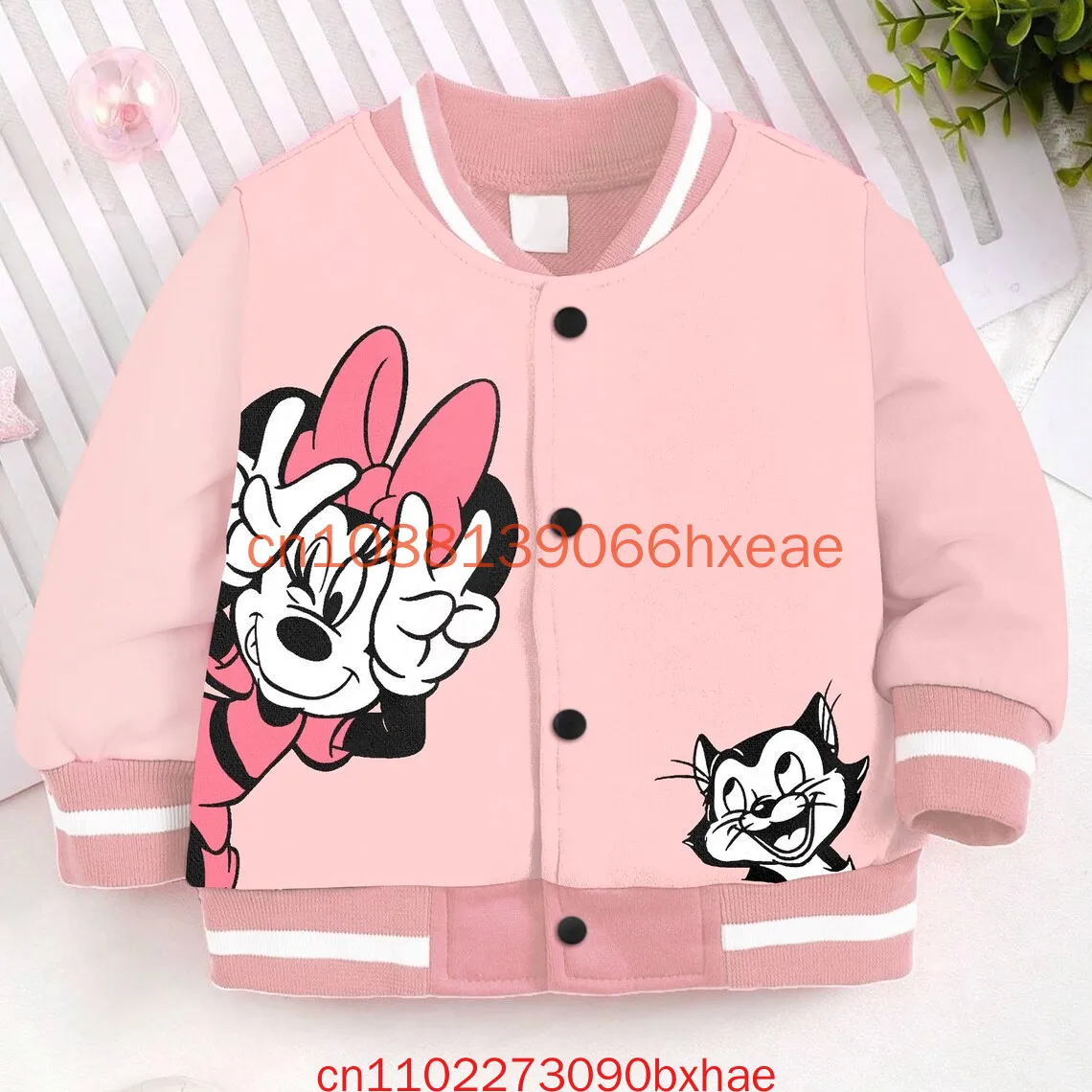 

Классическая мужская бейсбольная куртка Disney Minnie Mouse, новинка 2025 года, модная уличная детская и молодежная бейсбольная куртка на Хэллоуин