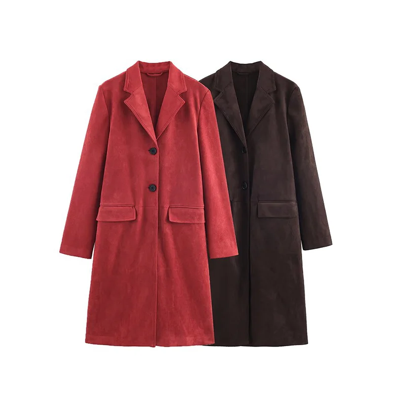 

Faionable Faux Leather Effect Jaet Autumn New Sle Women's Clothing Regular Sve Pure Color Polyester Fiber 00%