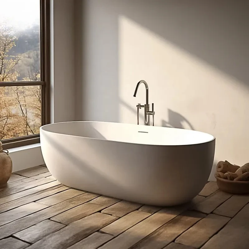 New Solid Color Matte Smooth Surface Luxury Scratch Resistant Anti Fouling Freestanding Bathtub