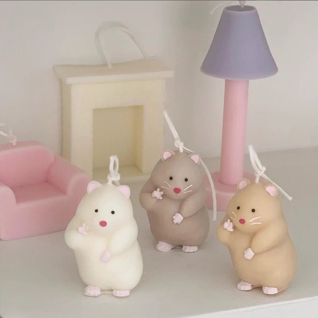 

Cute Mouse Silicone Mold Cheese Shape Candle Mold Plaster DIY Resin Silicone Mould