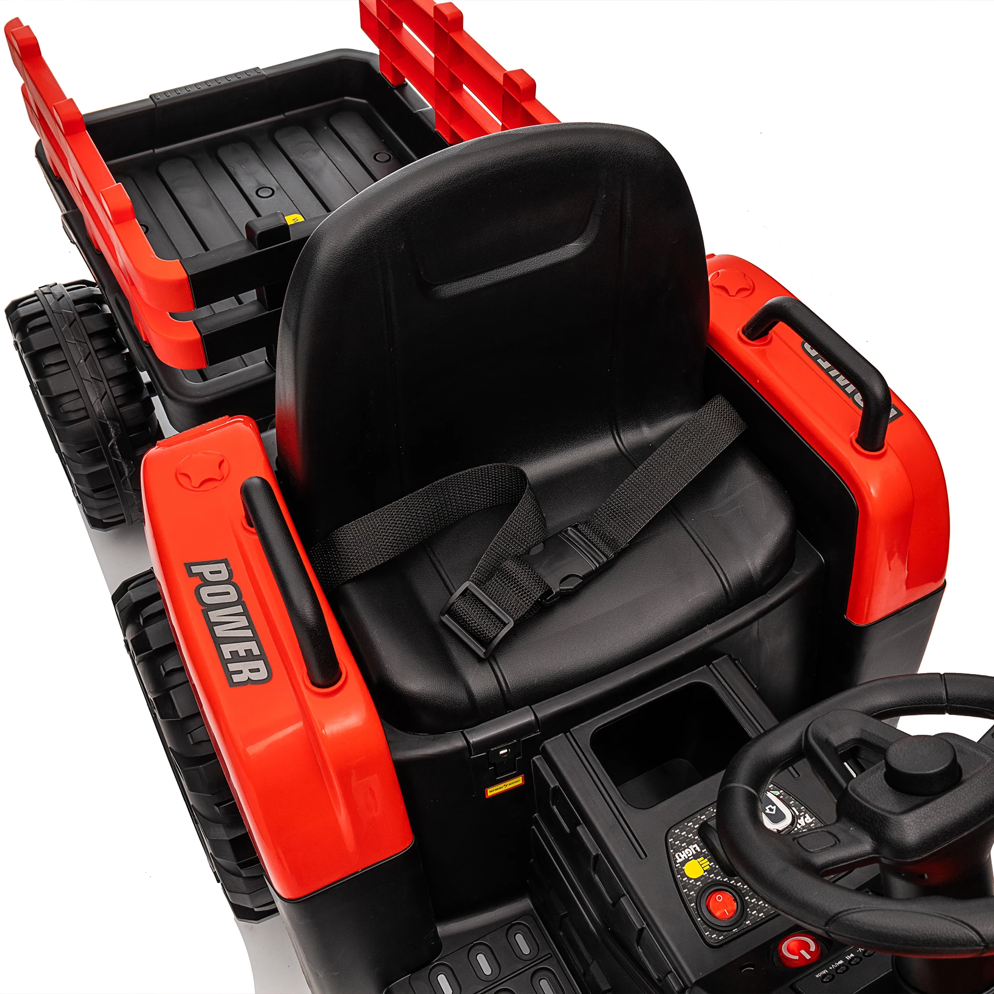 24V 400W Kids Ride-On Tractor + Trailer Toys Car Parent Remote 3-Speed LED USB/MP3/Bluetooth Power Display 2-Point Belt ﻿