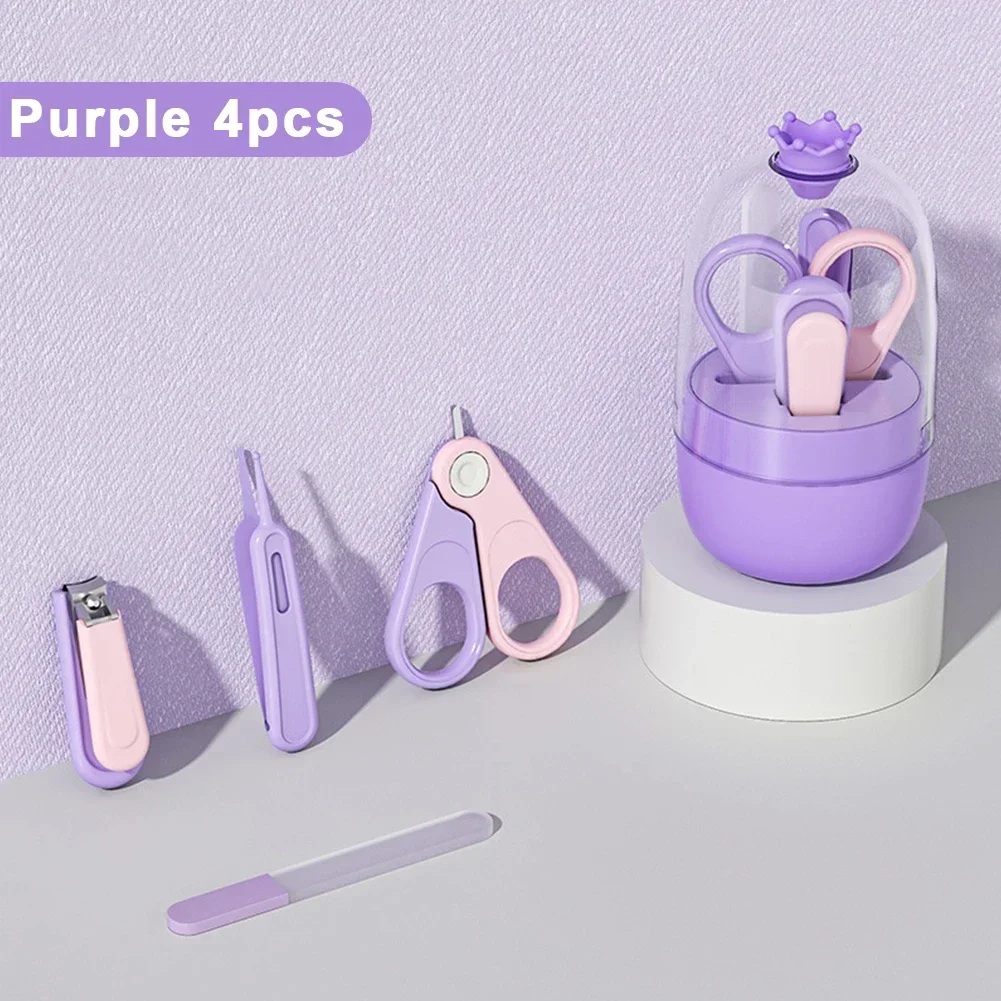Crianças kit de manicure tesoura de unhas do bebê conjunto de ferramentas de cuidados com as unhas do bebê criança seguro portátil cortador de unhas aparador arquivo pinça com caixa