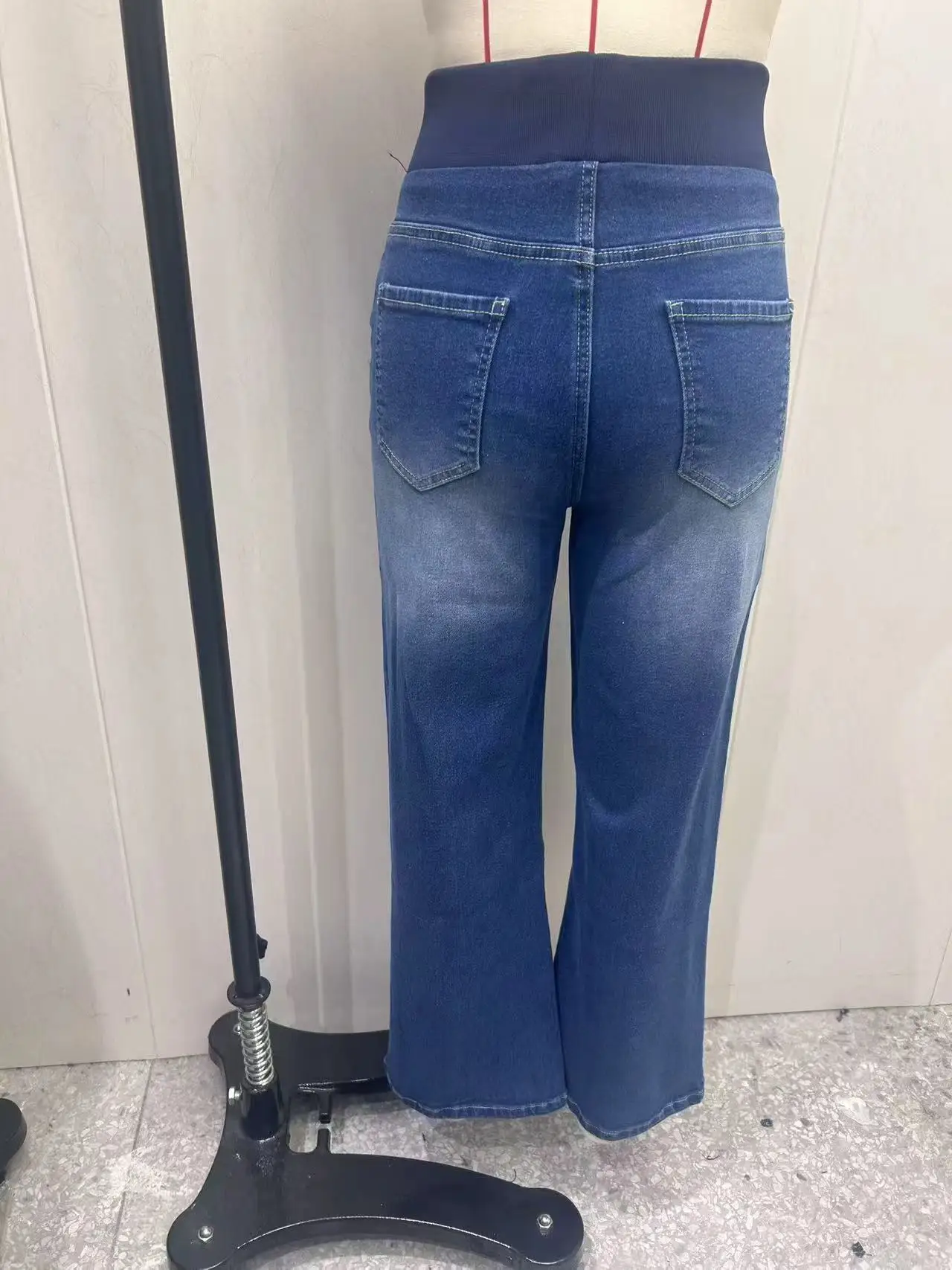 Damen-Jeans, neue elastische Taille, hoher Stretch, lockere Hose mit geradem Bein, trendige, bequeme, vielseitige, grenzüberschreitende Hose – Detail 12