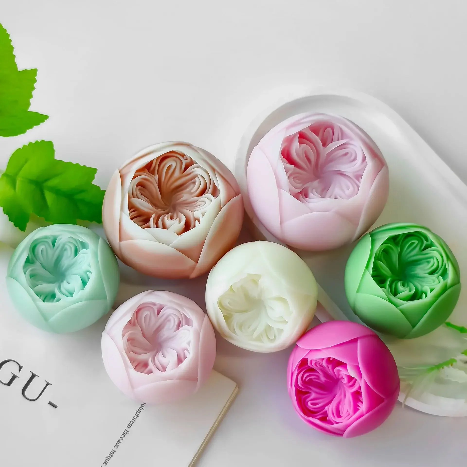 Austin Rose Candle Silicone Mold DIY Flower Candle Hand Soap Diffuser Stone Plaster Decoration