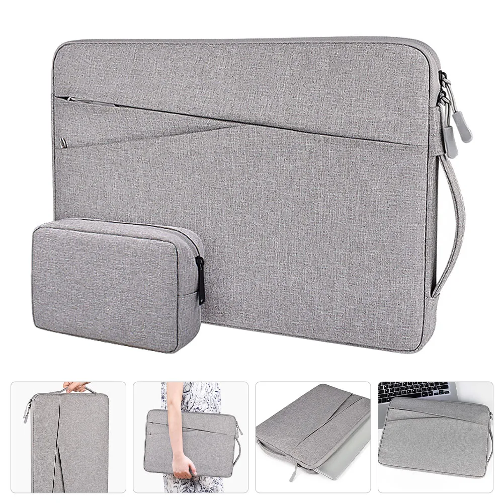 

2Pcs Laptop Bag Bag Waterproof Durable Portable Notebook Sleeve Shock Absorption Anti-Scratch for Office