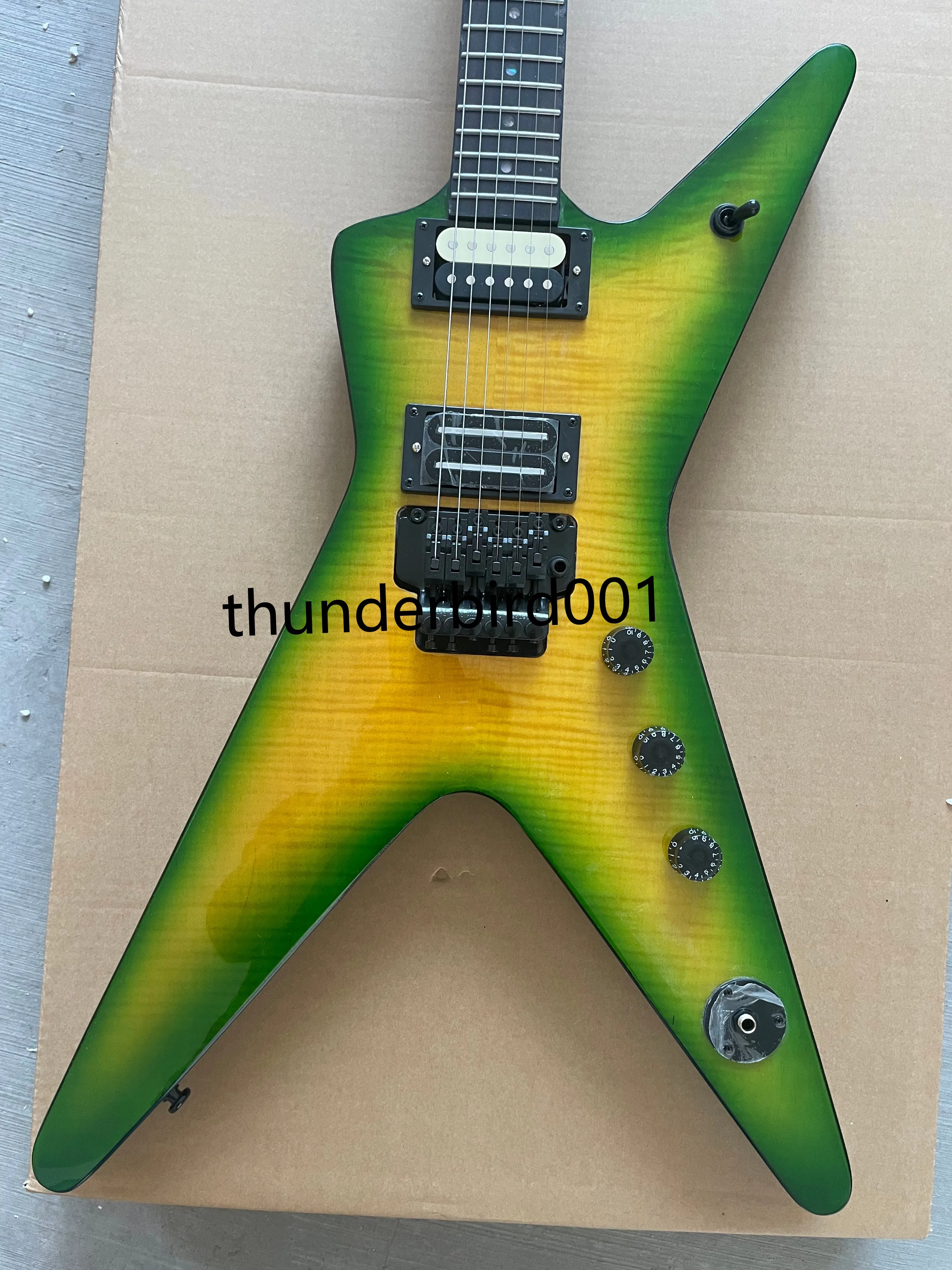 Green Washburn Dime Slime Dimebag Darrell Electric Guitar V-Neck