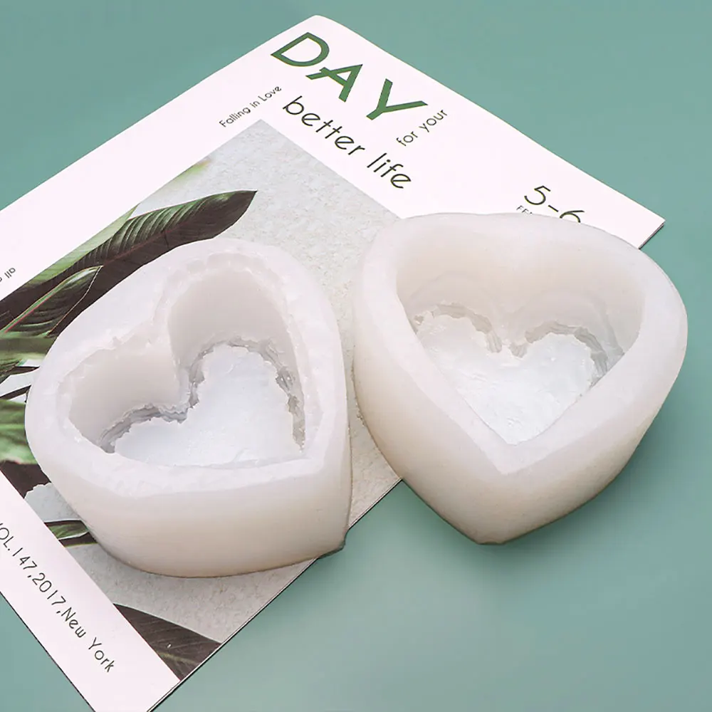 For Fun Heart Cake Shaped Candle Silicone Mold DIY Handmade Soap Plaster Aromatherapy Candle Cake Decoration Mold Gift Making