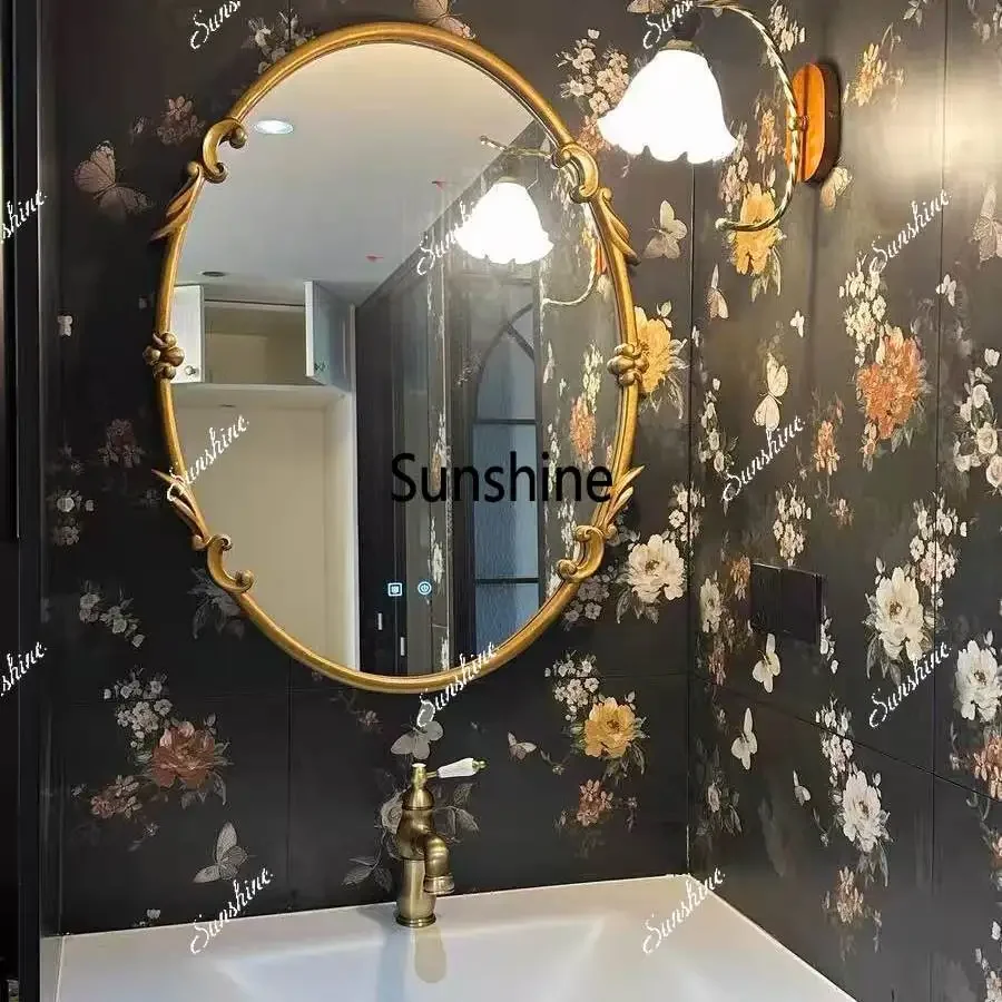 French oval bathroom mirror, carved bathroom mirrorTJ