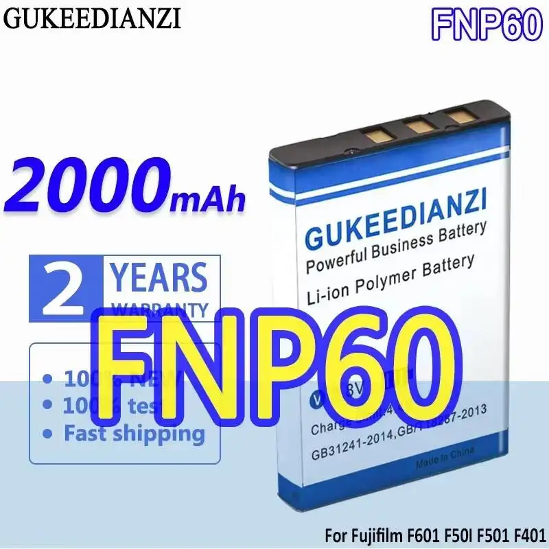Для Fujifilm F601 F50I F501 F401 Zoom F410 F601Z NP-60 FNP60 NP60 Slb 1137 1037 K5000 D-Li2 LI-20B Cnp-30 Стабильный аккумулятор 2000 мАч