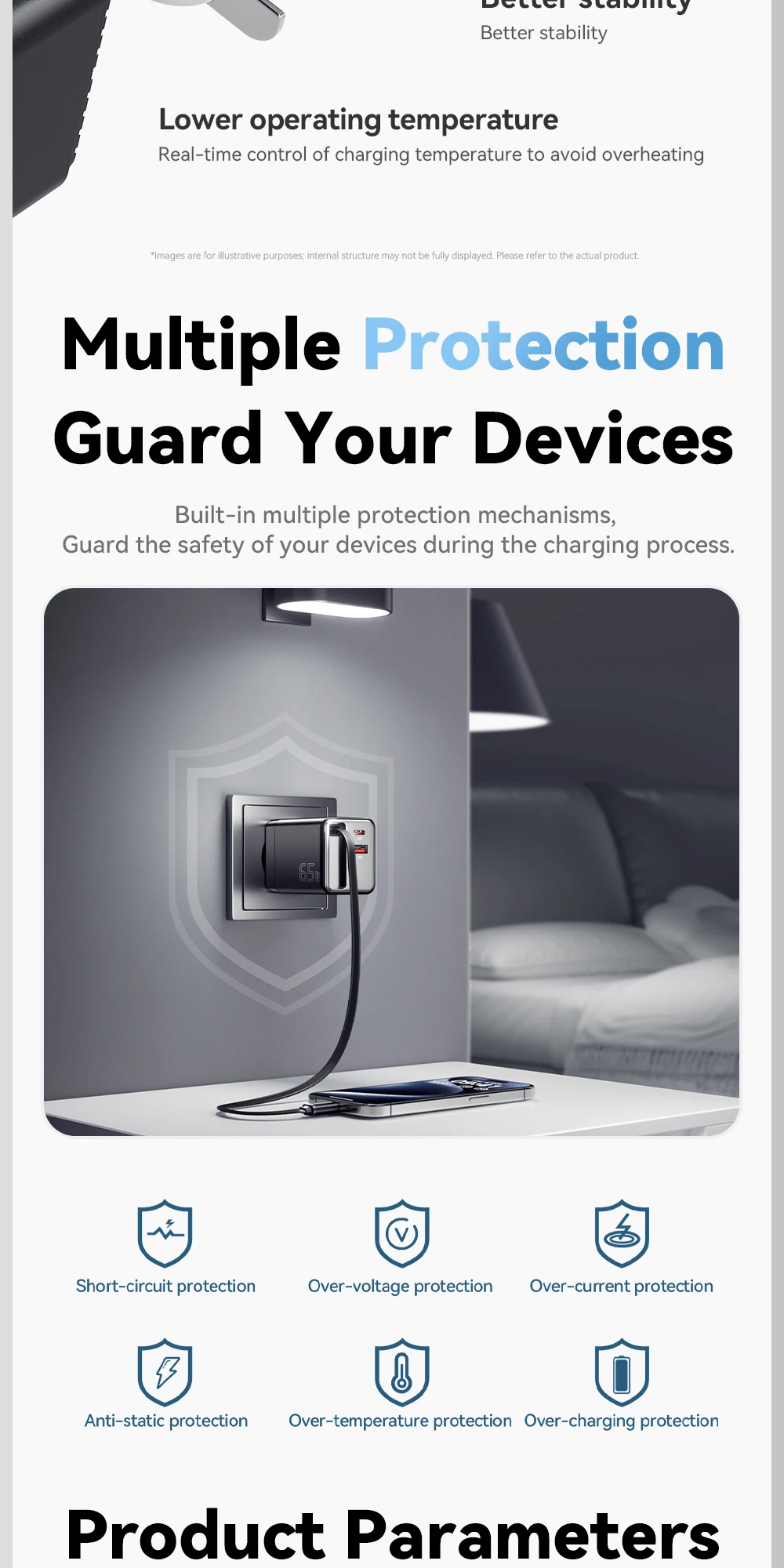 Essager 65W USB-Ladegerät mit Schnellladefunktion und Integriertem Einziehbarem Typ-C-Kabel für Laptops iPhone 16 15 14 Typ-C Reiseladegerät – Detail 8