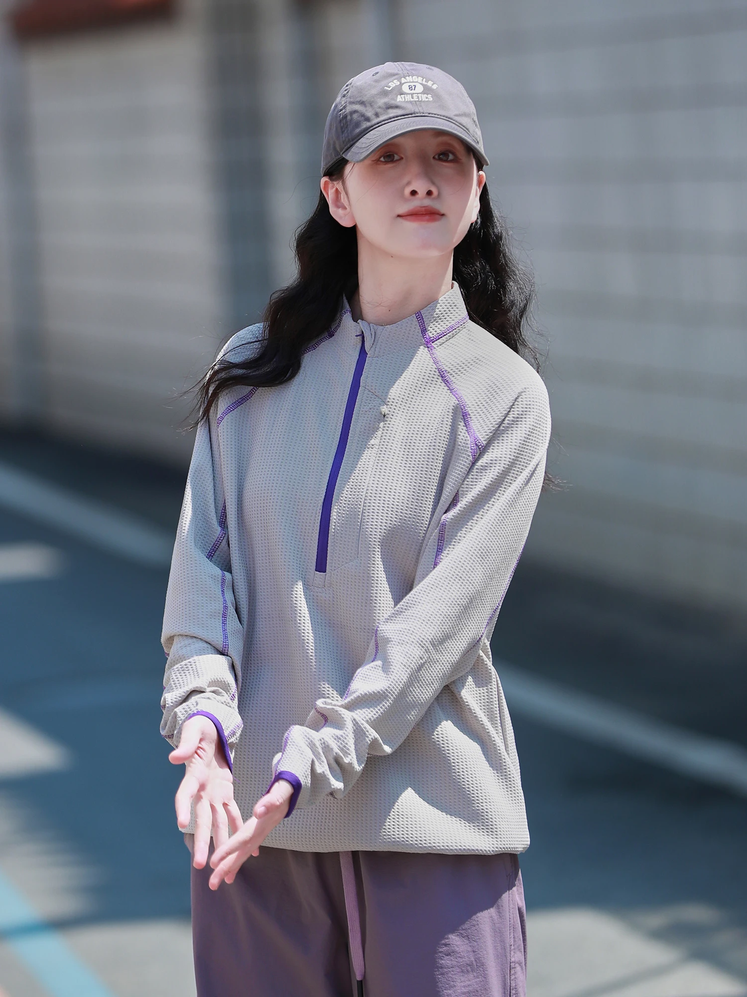 

Retro American Lazy Sle Outdoor Sports Qui Dry Anti Static Long Sve T irt Women Students Color Blo Trendy Thin Out...