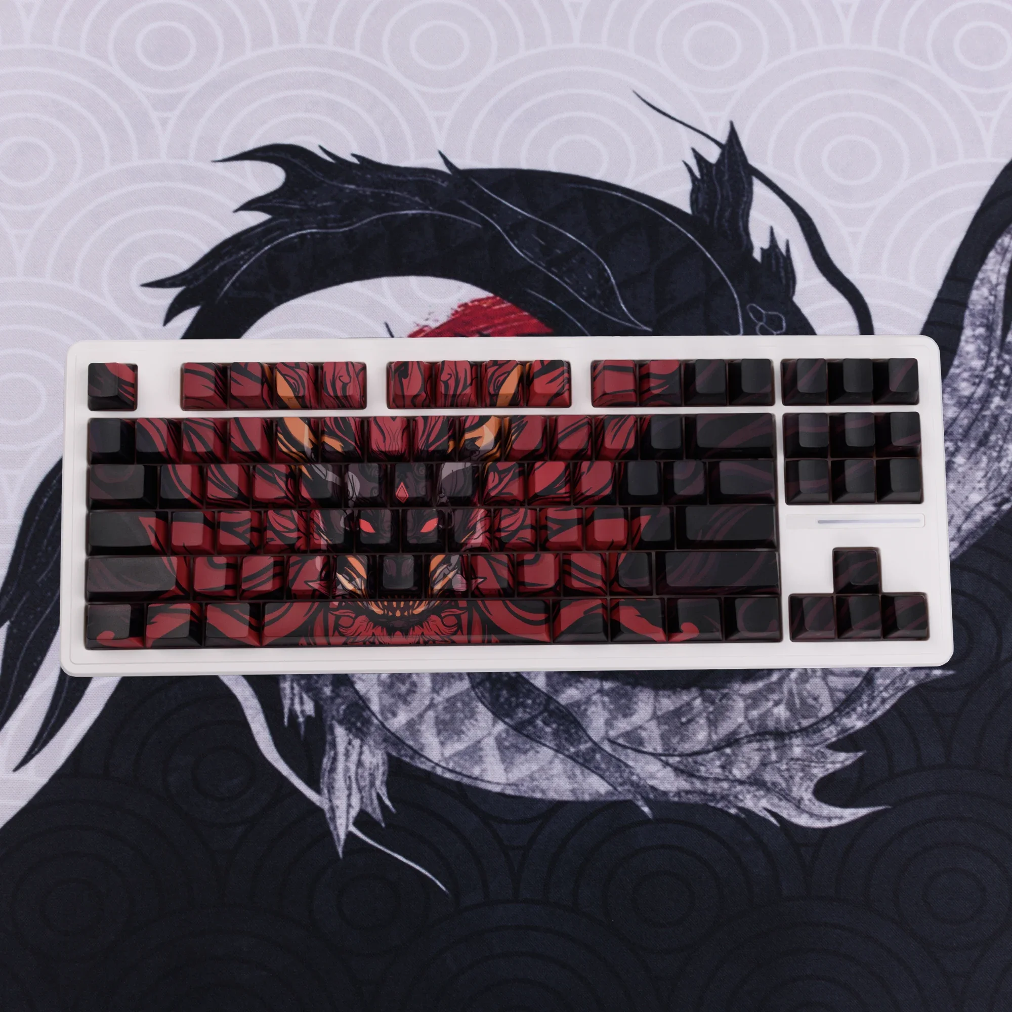 Dragon theme keycaps for wooting60he Orlong Tarantula mechanical wireless keyboard 130 keys