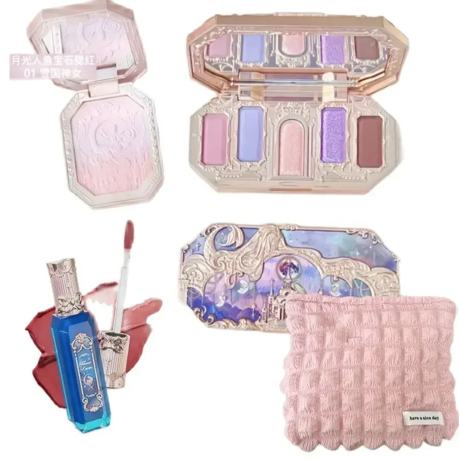 

Makeup Set Flower Knows Moonlit Mermaid Eye Shadow Palette Matte Blush And Lipgloss Kit Maquiagem With Bag