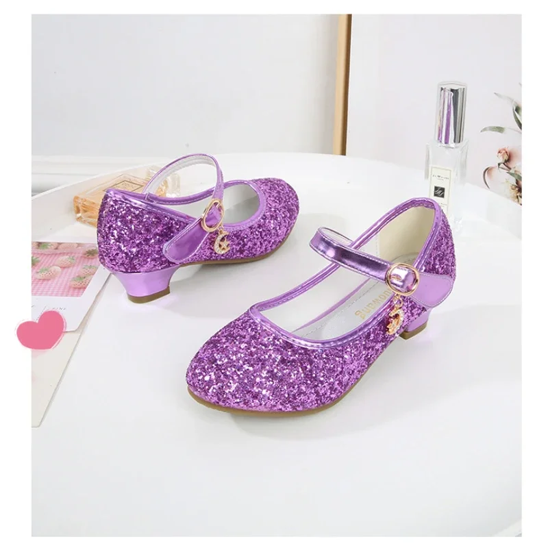 Brand Kid Leather Shoes New Fashion Girl High Heels Mary Jane Shoe Princess Shoes Student Dance Shoes Kid Shoe Girl Dresses Shoe