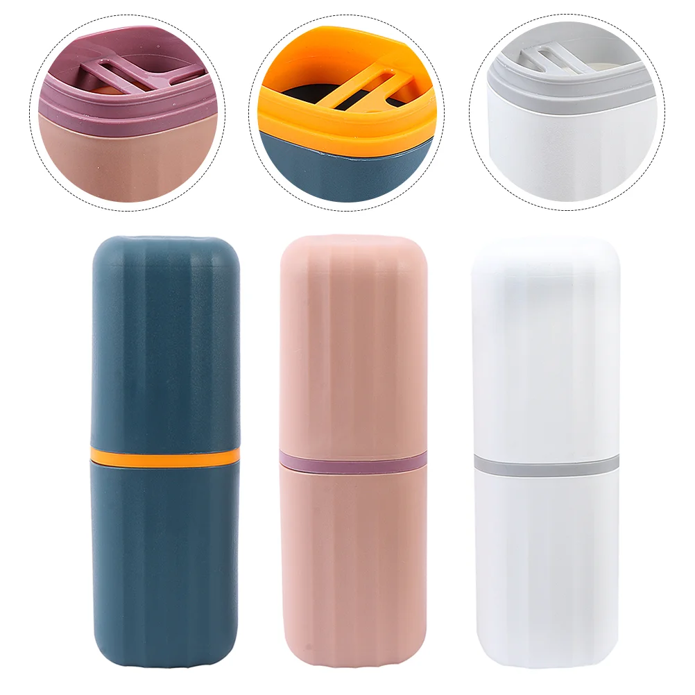 

3 Pcs Toothbrush Holders Travel Wash Cup Personal Care Box Bathroom Washing Traveling Supplies Accessory Portable Student