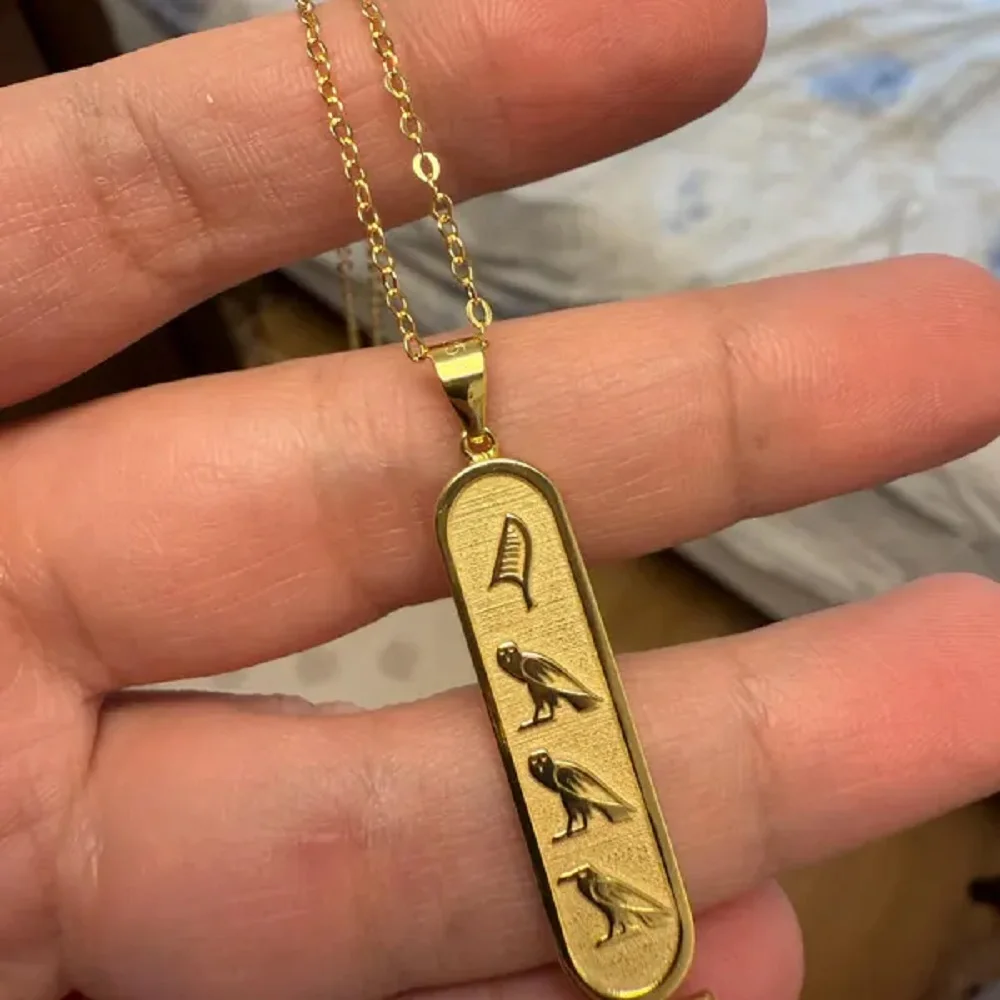 Colar Personalizado com Símbolos Egípcios Sipuris, Nome em Hieróglifos Egípcios Retrô, Joias com Escrita Egípcia Antiga, Presentes