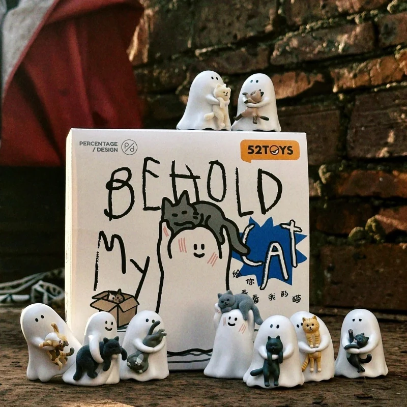 Оригинальная коллекционная фигурка 52toys Ghody Behold My Cat Serise Blind Box Kawaii Noctilucent: украшение для дома, декор для автомобиля, модель, подарок на день рождения