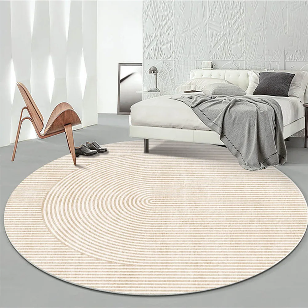 

Modern Luxury round Carpet Bedroom Living Room Sofa Foot Mat Hanging Basket Bedside Blanket PE+Polypropylene Hand Washable