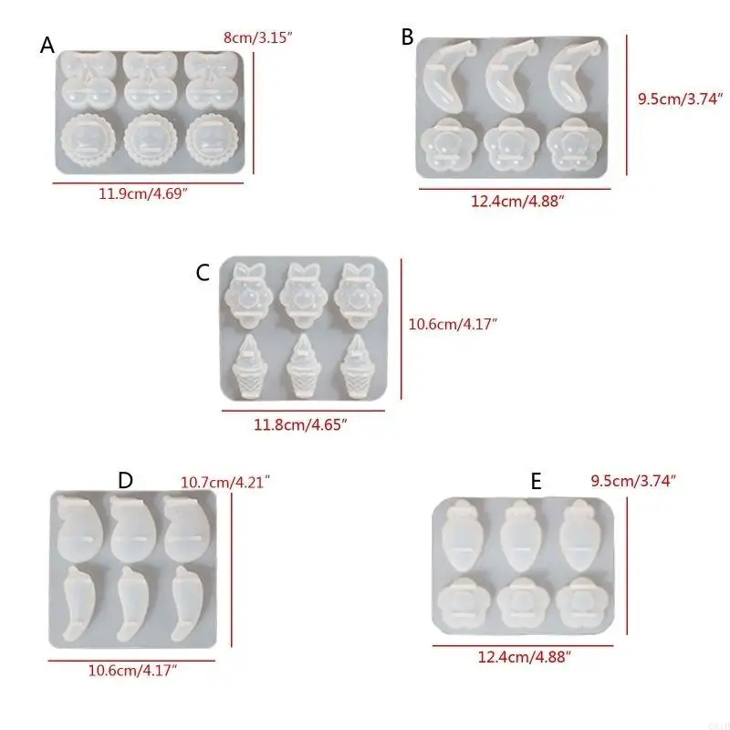 DIY لامعة لامعة مختلفة الفاكهة المفاتيح العفن سحر العفن الراتنج الايبوكسي المجوهرات