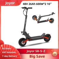Joyor S8-S-Z Electric Scooter Foldable 48V 26Ah 600W*2 Dual Motor 10 Inch Tire Commuting Folding E-scooter Front&Rear Disc Brake