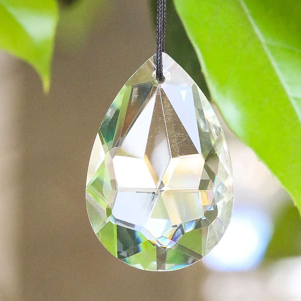 

47mm Faceted Crystal Water Drop Pendant Angel Tears Glass Pillar Prism Chandelier Accessories Home Feng Shui Hanging Lamp Decor