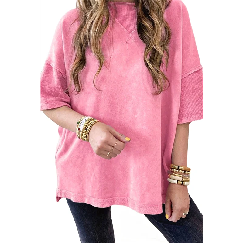 

ABRT-Oversized Tshirts Summer Short Sleeve Shirts Casual Loose Fit Basic Tees
