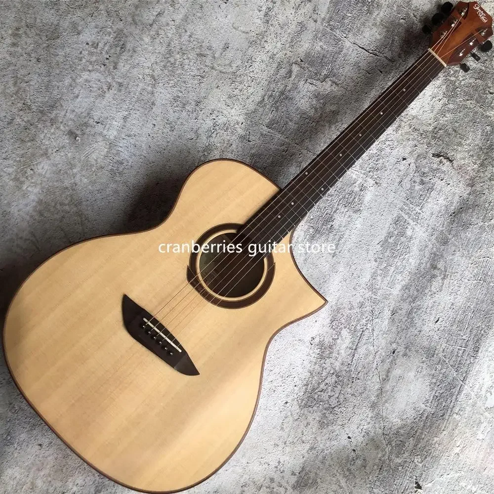 

Gopher Wood G220CE acoustic guitar,GA body,40 inches solid spruce top acoustic guitar,Fishmansonitone preamp,Free shipping