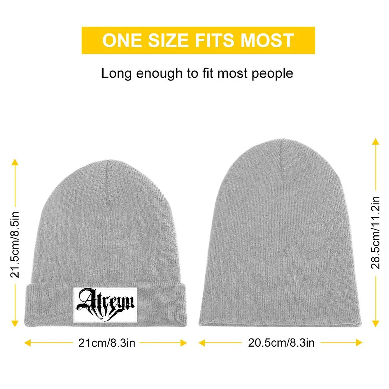 Logo Atreyu Black White Music Band Knitted Cap Thermal Visor Sun Cap Women Hat Men's