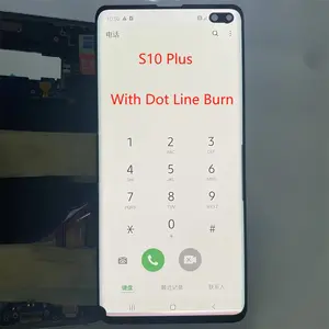 Bilashmart Single Sale Point Line Defect LCD Samsung S10 Plus G975 LCD Display Touch Screen Digitizer Assembly No Frame