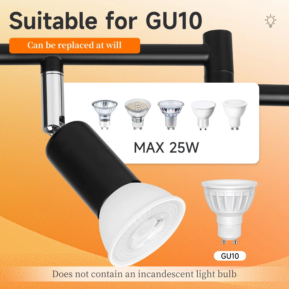 Rotatable Led Spot Light Chandelier AC85-265V Black/Chrome Ceiling Lamp for Living Room Bedroom Corridor GU10 Ceiling Light