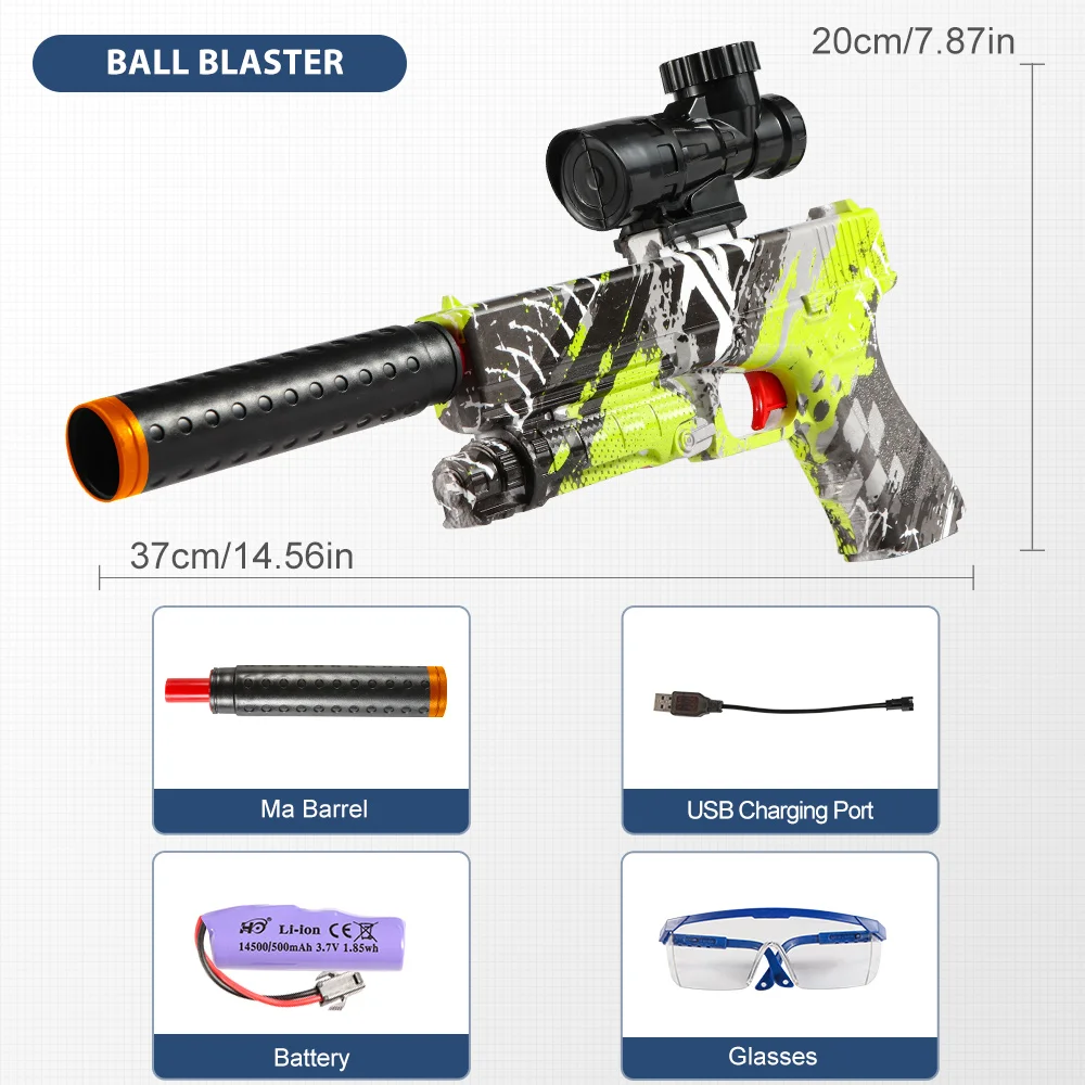 M416 elektrisch blasterpistoolspeelgoed, oplaadbaar, automatisch buitenspeelgoed voor teamactiviteiten, perfect cadeau (kogels exclusief)