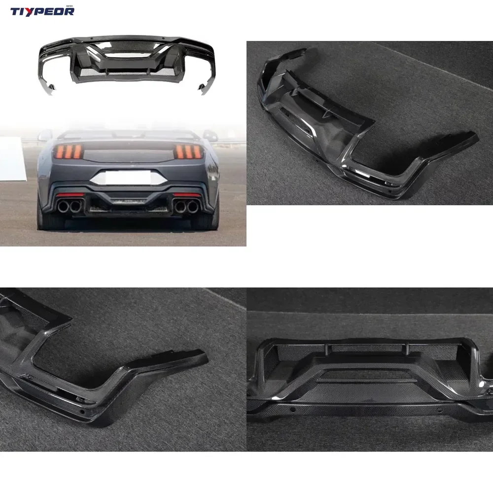 

TIYPEOR Dry Carbon Fiber Rear Bumper Diffuser for Mustang 2024 2025 Dark Horse Auto Exterior Modified Tunning