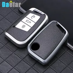 Leather TPU Car Remote Key Case Cover Shell For Skoda Kodiaq Superb A7 For VW Volkswagen Passat B8 Magotan Smart Keyless