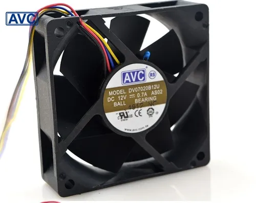 Imagen 2 del producto Ventilador de refrigeración con rodamiento de bolas dual, inversor de servidor para AVC, DV07020B12U, 7020, 70mm, 7cm, cc 12V, 0.7A
